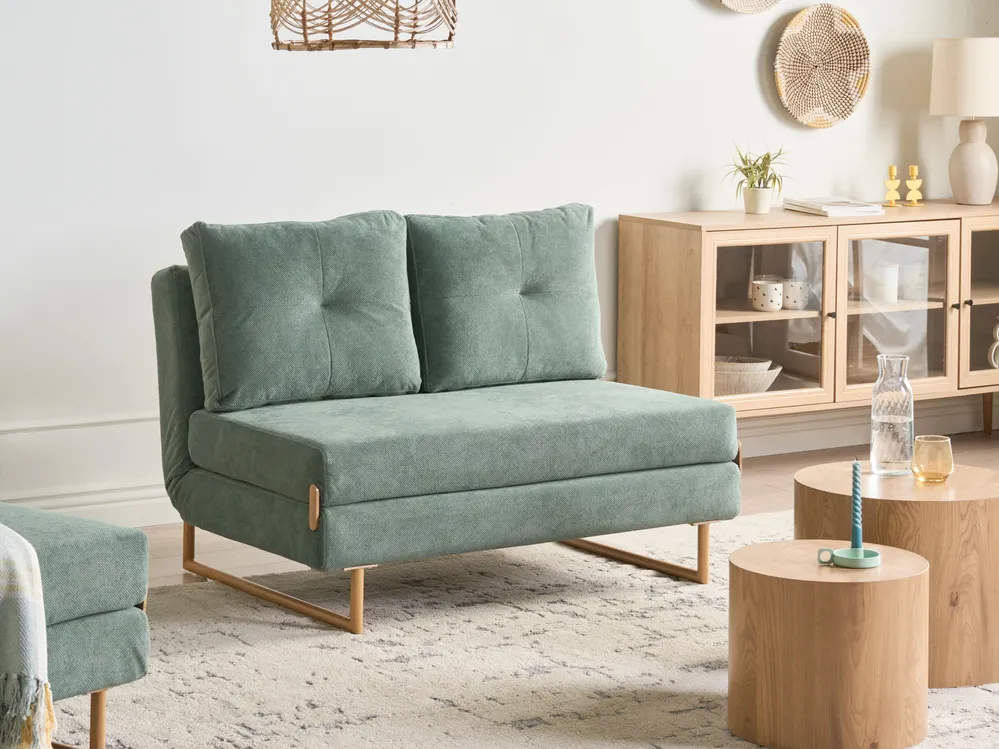 Living Room Set 6 Seater JERSLEV Fabric Light Green_1013647