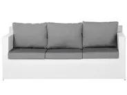 Trädgårdssoffgrupp med bord och fotpall 6-sits ROMA Konstrotting Vit_677881