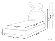 Lastensänky Kani Sametti LALLIAS 90 x 200 cm Vaaleanpunainen_984294