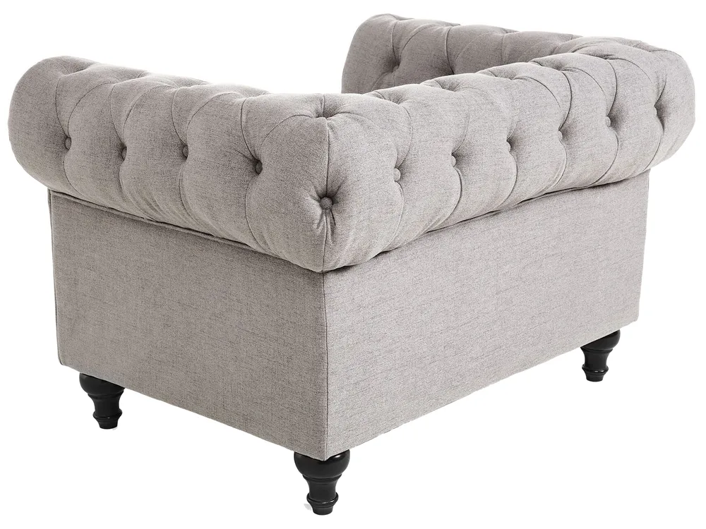 Sohvaryhmä 4-istuttava CHESTERFIELD Kangas Vaaleanharmaa_797141
