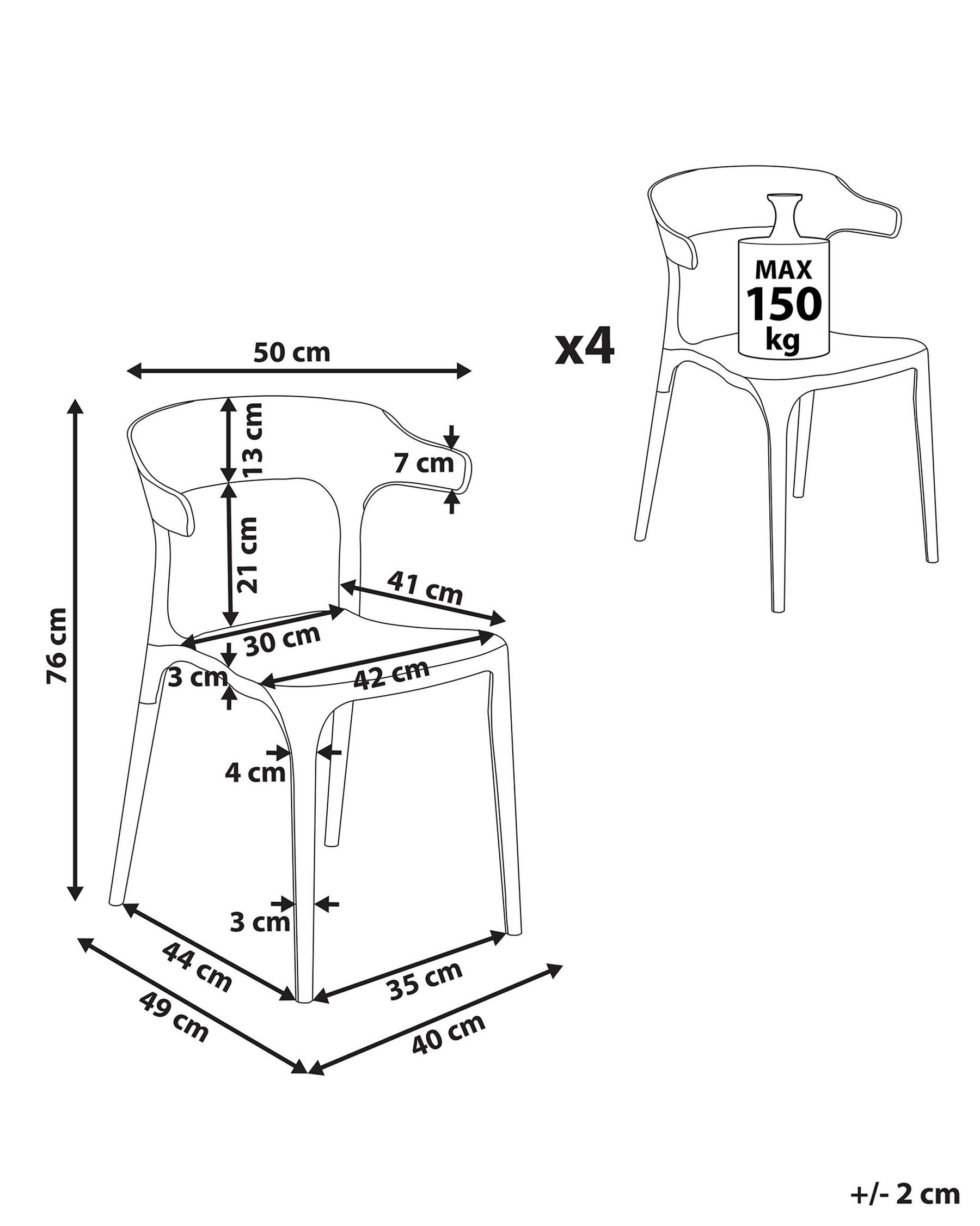 Set of 4 Garden Chairs GUBBIO Pink_984544