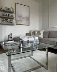 Coffee Table CRYSTAL Tempered Glass Silver_955882