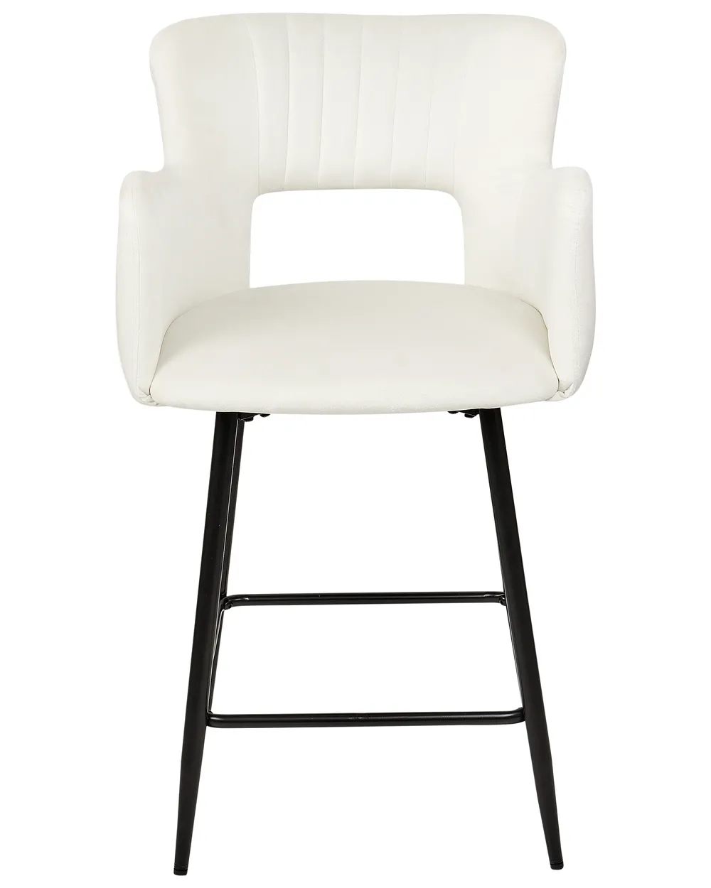 Set med 2 barstolar SANILAC Sammet Vit_912668