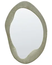 Wall Mirror LENAX 59 cm 90 cm Velvet Olive Green_903925