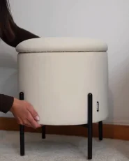 Förvaringpuff WENONA Sammet Ljusbeige_1050660