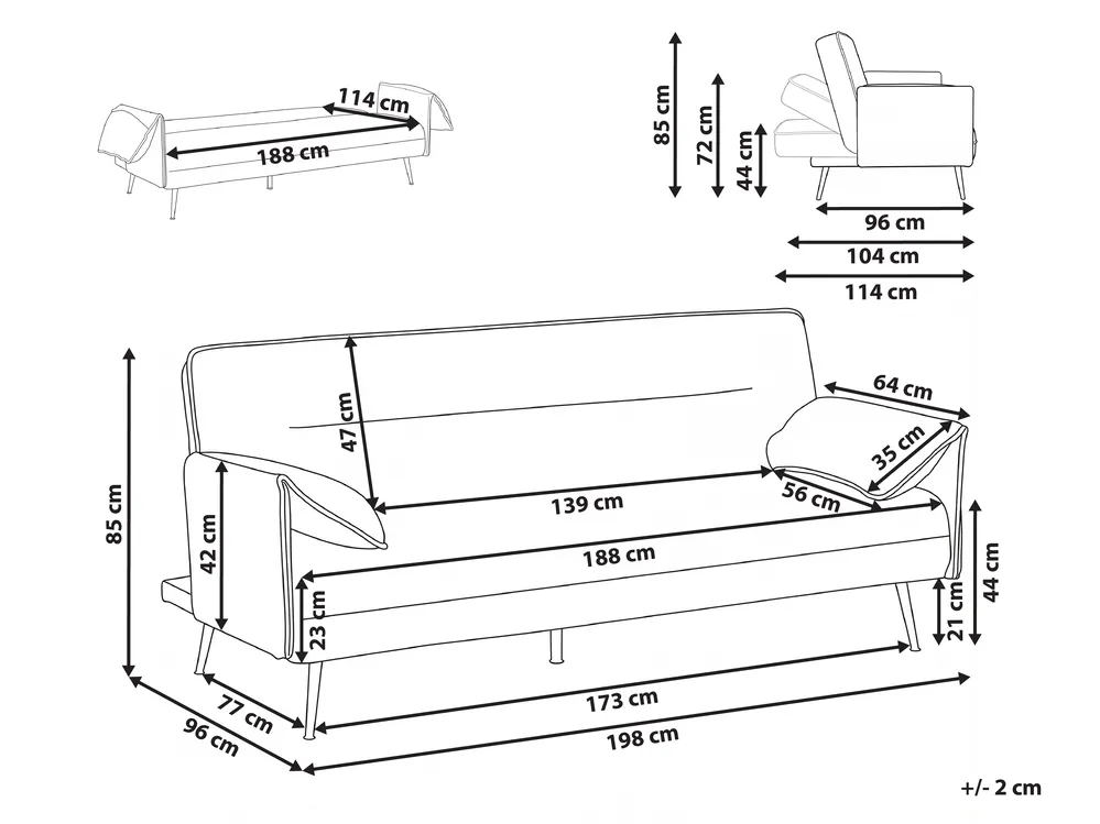 Bäddsoffa 3-sits VAYLA Ljusbrun_1056832