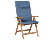 Set of 6 Garden Chairs with Cushions JAVA PREMIUM Acacia Wood Blue_1070809
