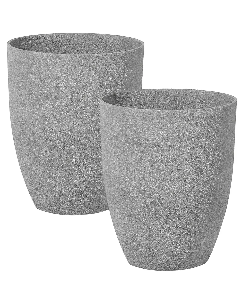 Set of 2 Plant Pots CROTON 35 cm Grey