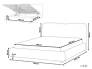 Ottoman Bed BLAGNAC Fabric Off-White 140 x 200 cm (EU Double)_1073204