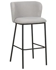 Set of 2 Bar Chairs MINA Boucle Light Grey_883963