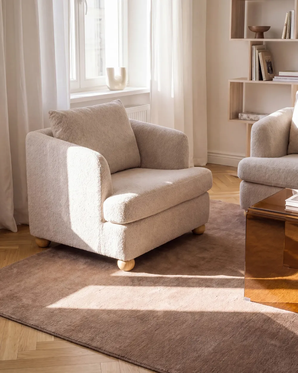 Armchair RATTVIK Boucle Beige