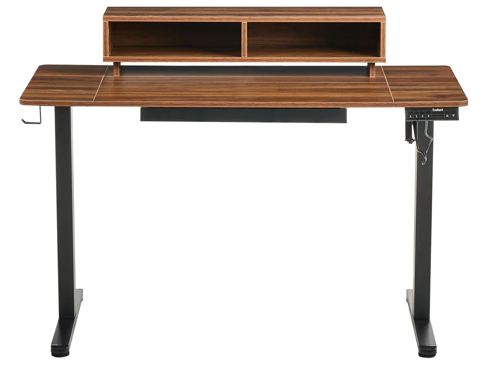 Elektriskt höj- och sänkbart skrivbord LUCAMA 120 cm 60 cm med USB-port Brun/ Svart_1030968