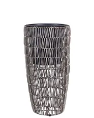 Set of 2 Plant Pots CHELONE 26/34 cm PE Rattan Brown_914502