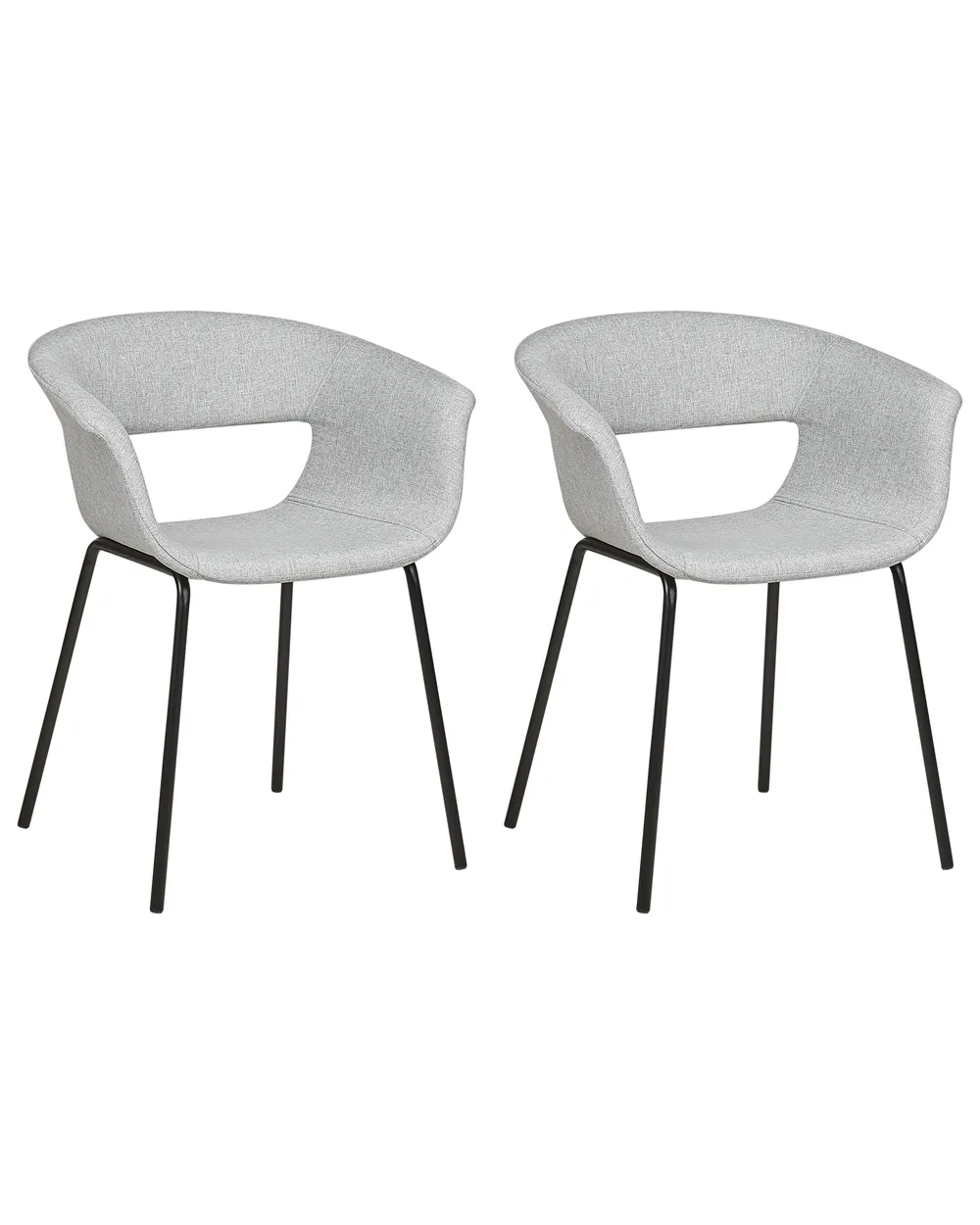 Set of 2 Dining Chairs ELMA Light Grey