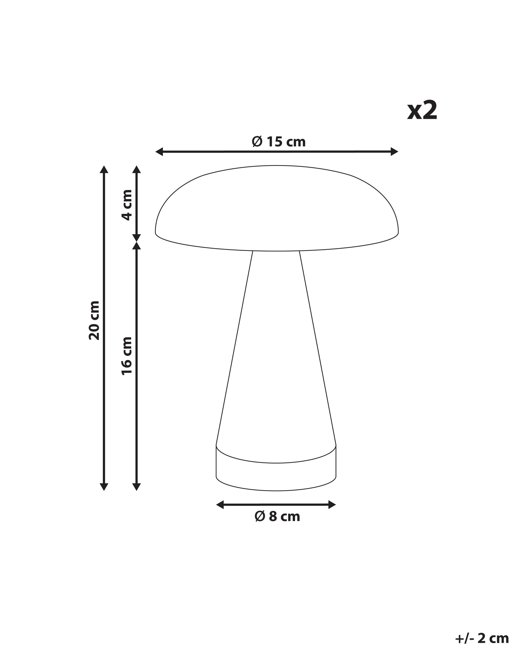 Set med 2 trådlösa LED-bordslampor KULFO med dimmer Metall Guld_1042354
