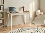 Home Office Desk VITRION 120 cm 60 cm Light Brown/ White_1082273