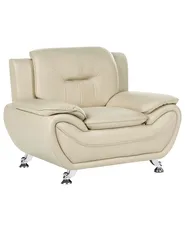 Armchair LEIRA Faux Leather Beige_1058684