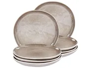 Set med 8 assietter COSTMARY Stengods Grå_986570