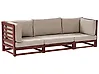 Garden Sofa 3 Seater TRANI Modular Certified Acacia Wood Dark Red
