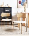 Set of 2 Dining Chairs ANDOVER Metal Light Beige