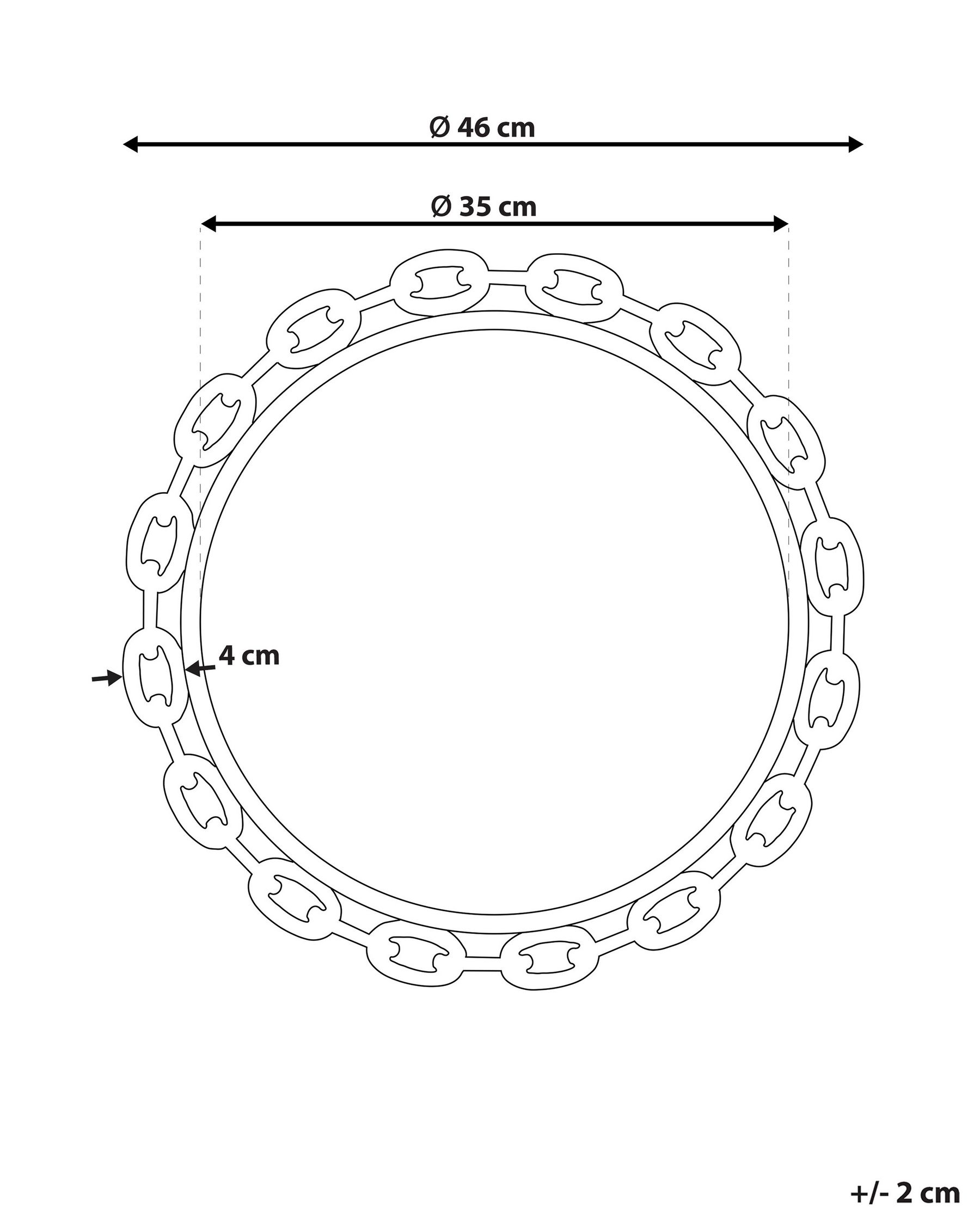 Wall Mirror YEBRA 46 cm 46 cm Gold_827781