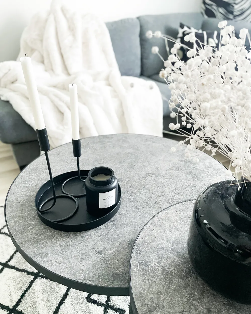 Set of 2 Coffee Tables MELODY Grey Concrete Effect_846291