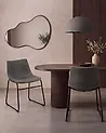 Set of 2 Dining Chairs BATAVIA Fabric Dark Grey