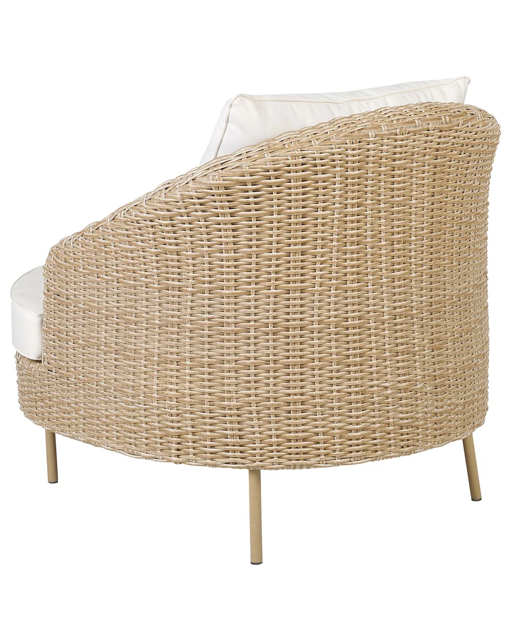 Garden Armchair with Ottoman ARCILLE II PE Rattan Natural_867974