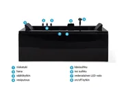 Kulmaporeamme LED-valolla VARADERO 183 x 90 cm Musta Oikea_787094