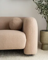 Sofa 3 Seater LEIREN Boucle Beige_967763
