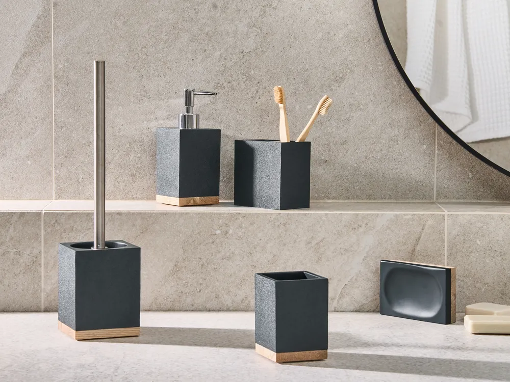 5-Piece Bathroom Accessories Set TAPICHE Black
