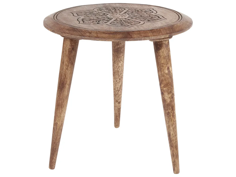 Set of 2 Side Tables TURUA Mango Wood Brown_857351