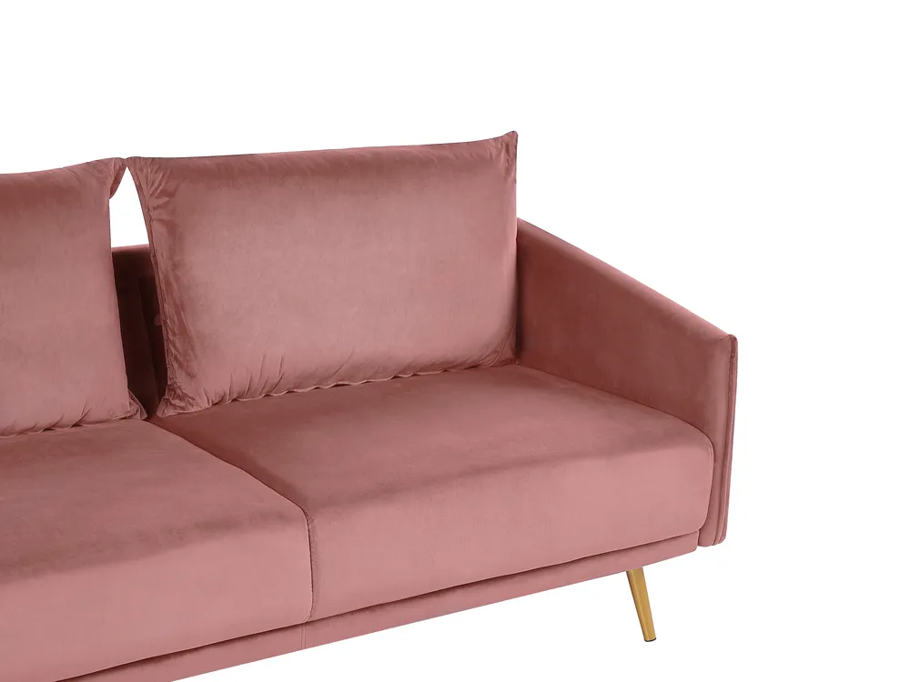 Soffa 3-sits MAURA Sammet Rosa_789456