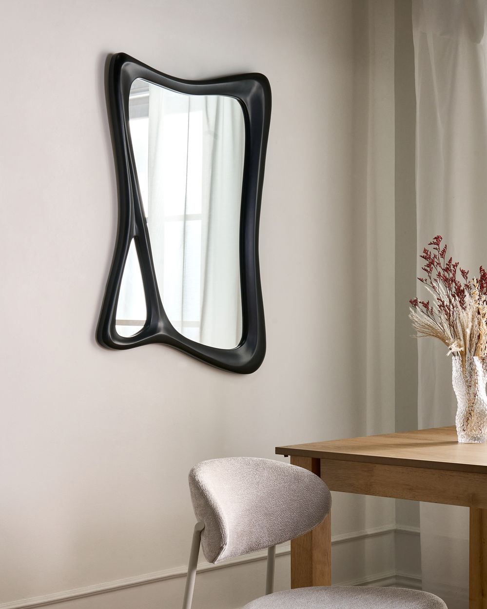 Veggspeil LANESTER 70 cm x 100 cm Svart