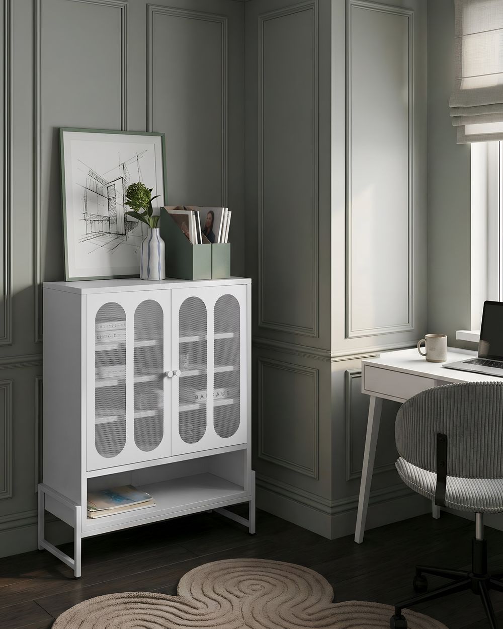 2 Door Sideboard SOLETTA Metal White