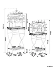 Set of 2 Shelving Units SICILY 43/37 cm 122/90 cm Metal Black_1029723