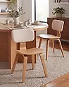 Set of 2 Dining Chairs LUCINDA Wood Light Brown