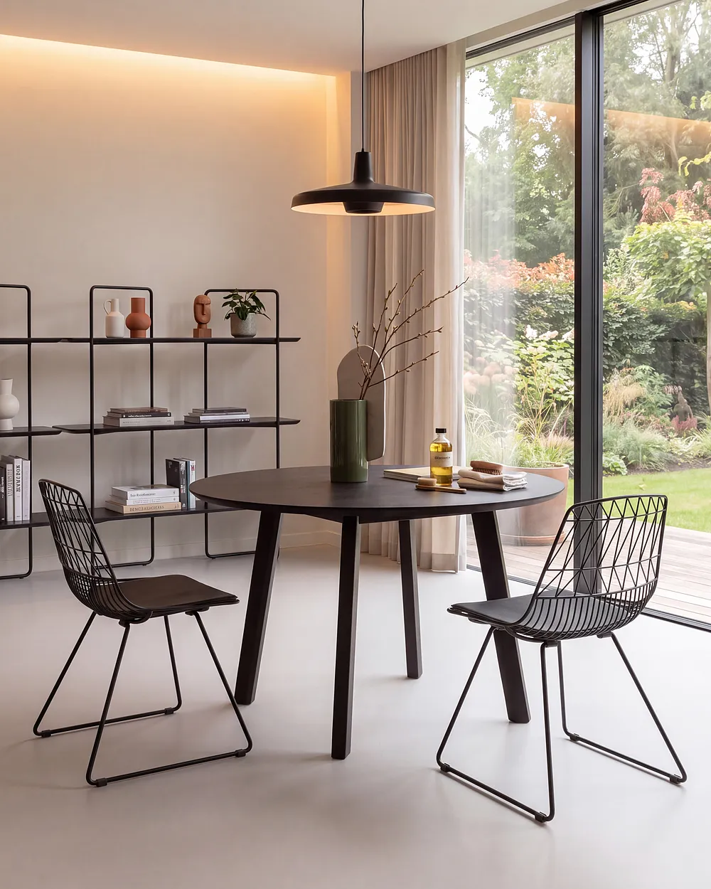 Set of 2 Dining Chairs HARLAN Metal Black_1151212