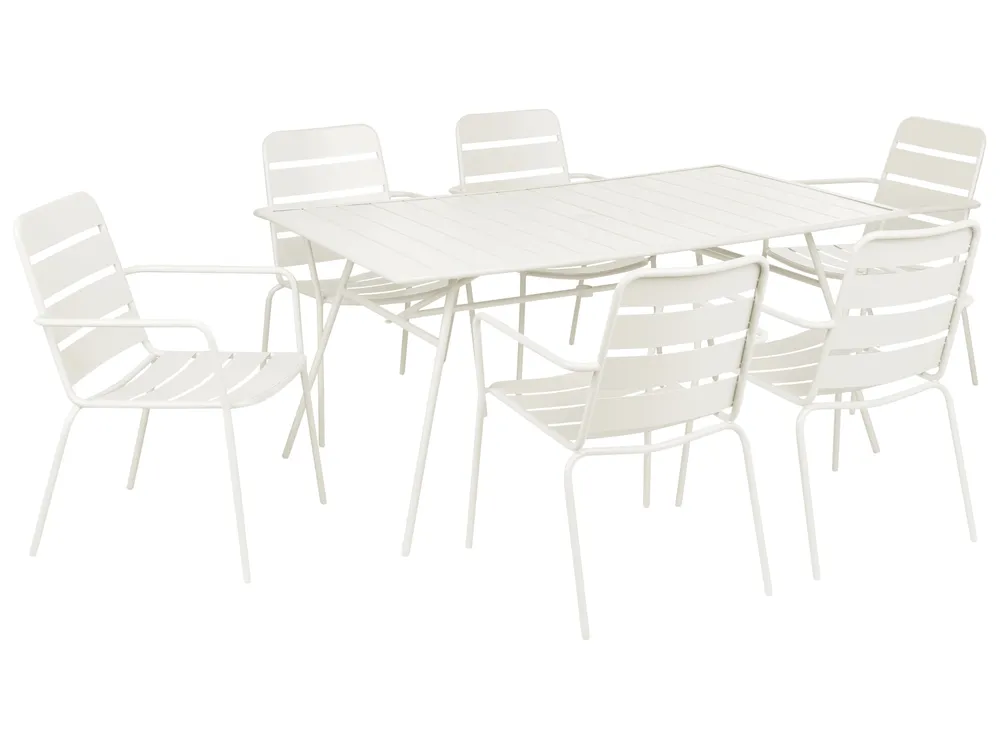 Garden Dining Set 6 Seater TERENZO Metal Light Beige