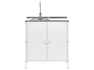 3 Piece Outdoor Kitchen Set with Sink VILAMA White Metal_974167