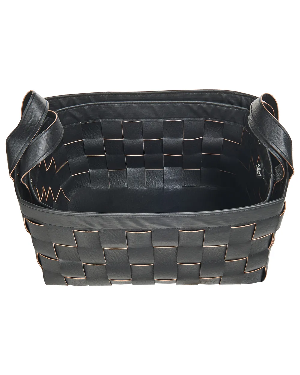 Set of 2 Baskets SIPPAR Faux Leather Black_954358