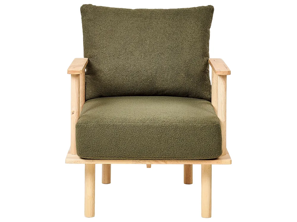 Living Room Set 3 Seater ASKER Boucle Dark Green_932690