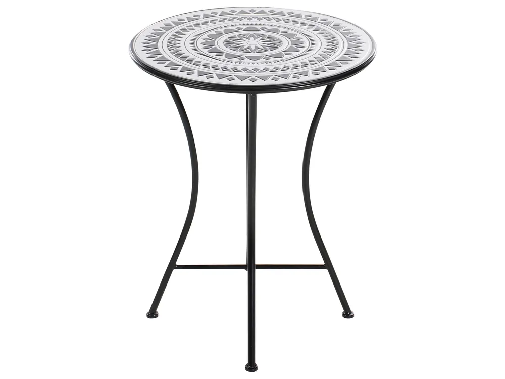 Bistrobord COMISO 60 cm 60 cm Metall Svart/ Vit_982139