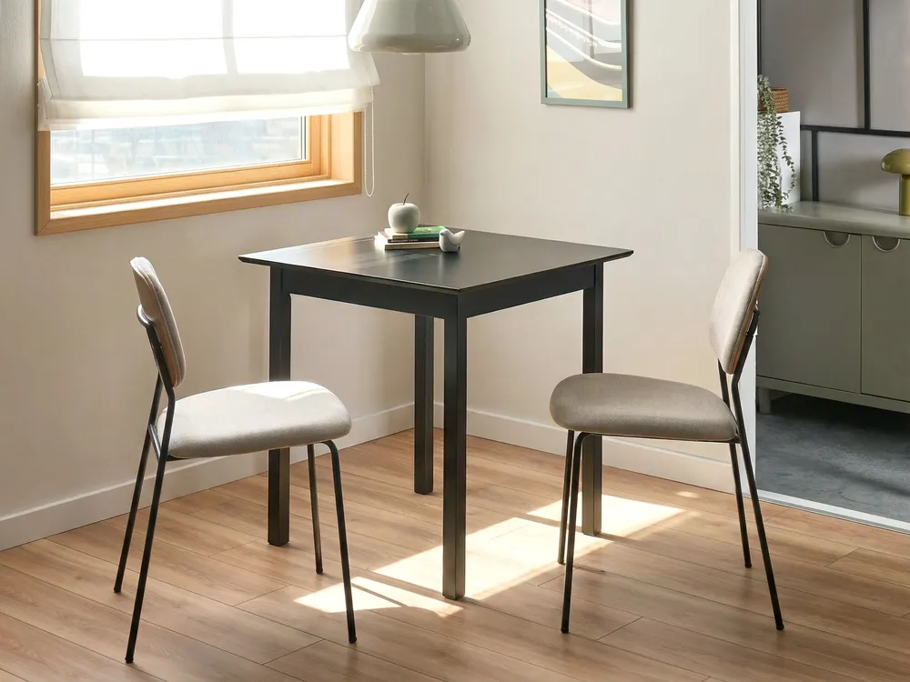 Dining Table VERITAS Black 75 cm 75 cm Pine Wood