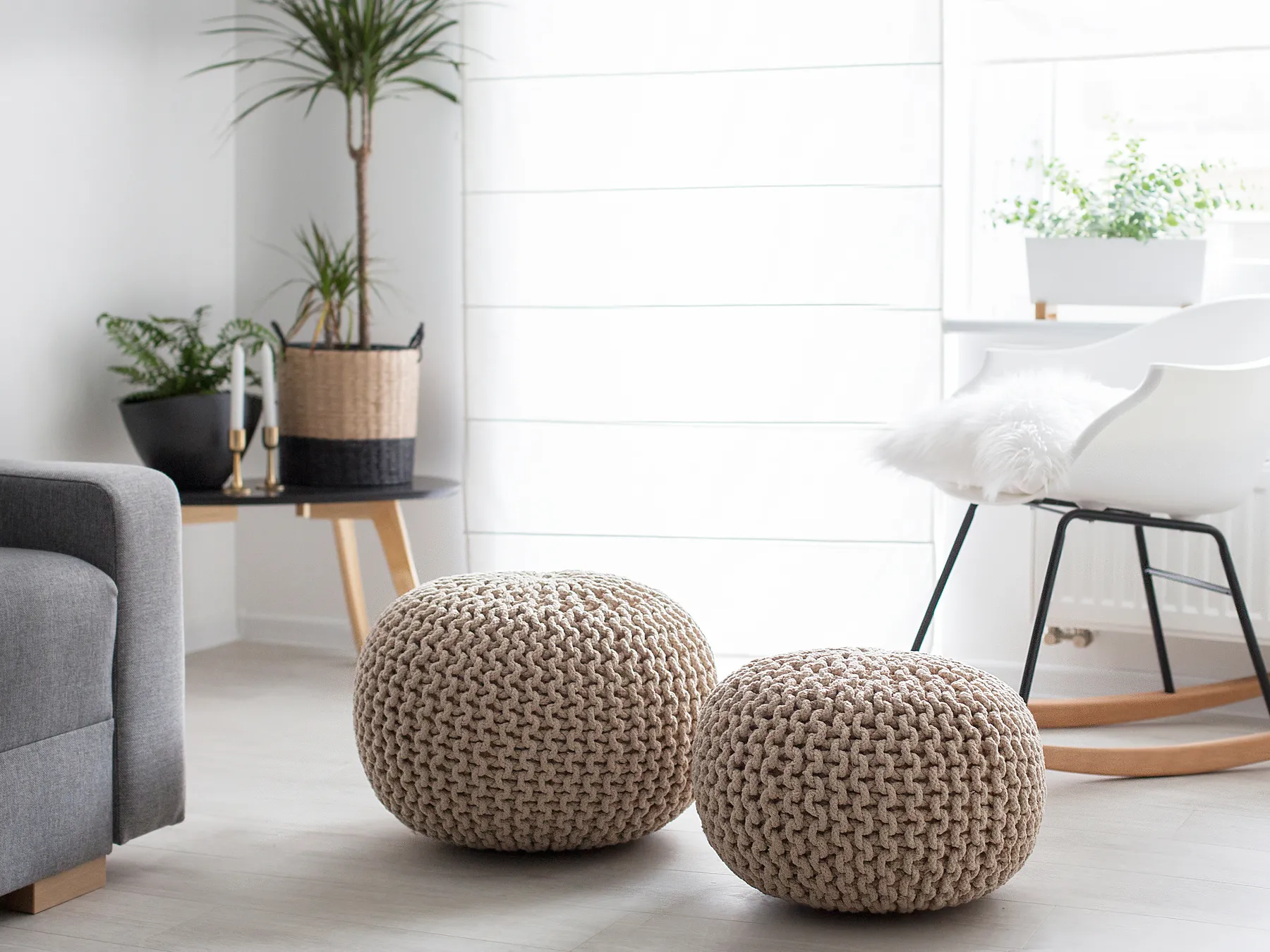 Pouffe CONRAD Cotton Light Beige_735571
