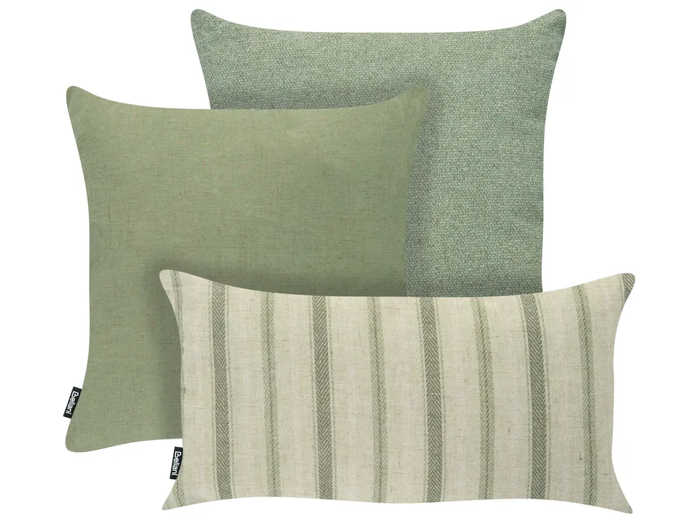 Set of 3 Outdoor Cushions MANZANIT Striped 30 x 50 cm 45 x 45 cm Green