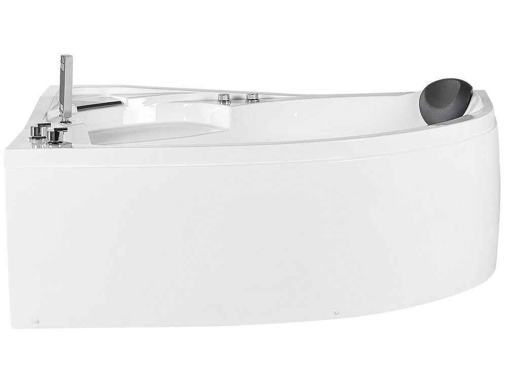 Hjørneboblebad med LED NEIVA 150 x 100 cm Hvit Høyrevendt