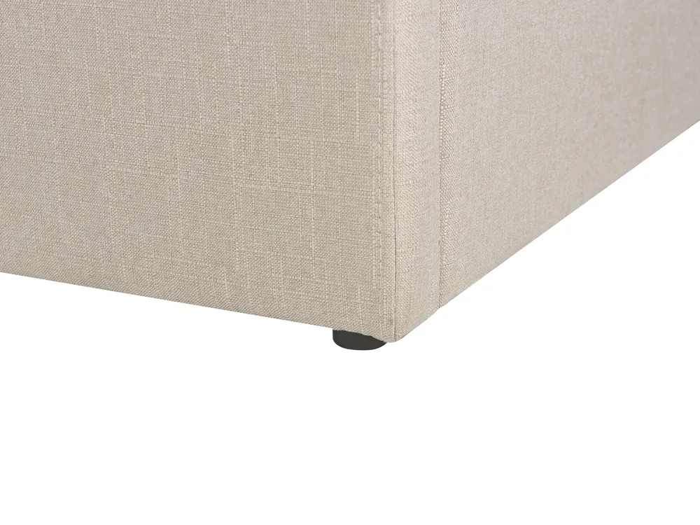 Ottoman Bed without Headboard DINAN Fabric Taupe 90 x 200 cm (EU Single)_1002112