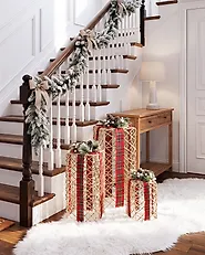 Set med 3 juldekorationer LED KAUSALA 65/55/45 cm Julklappar Brun_1179603