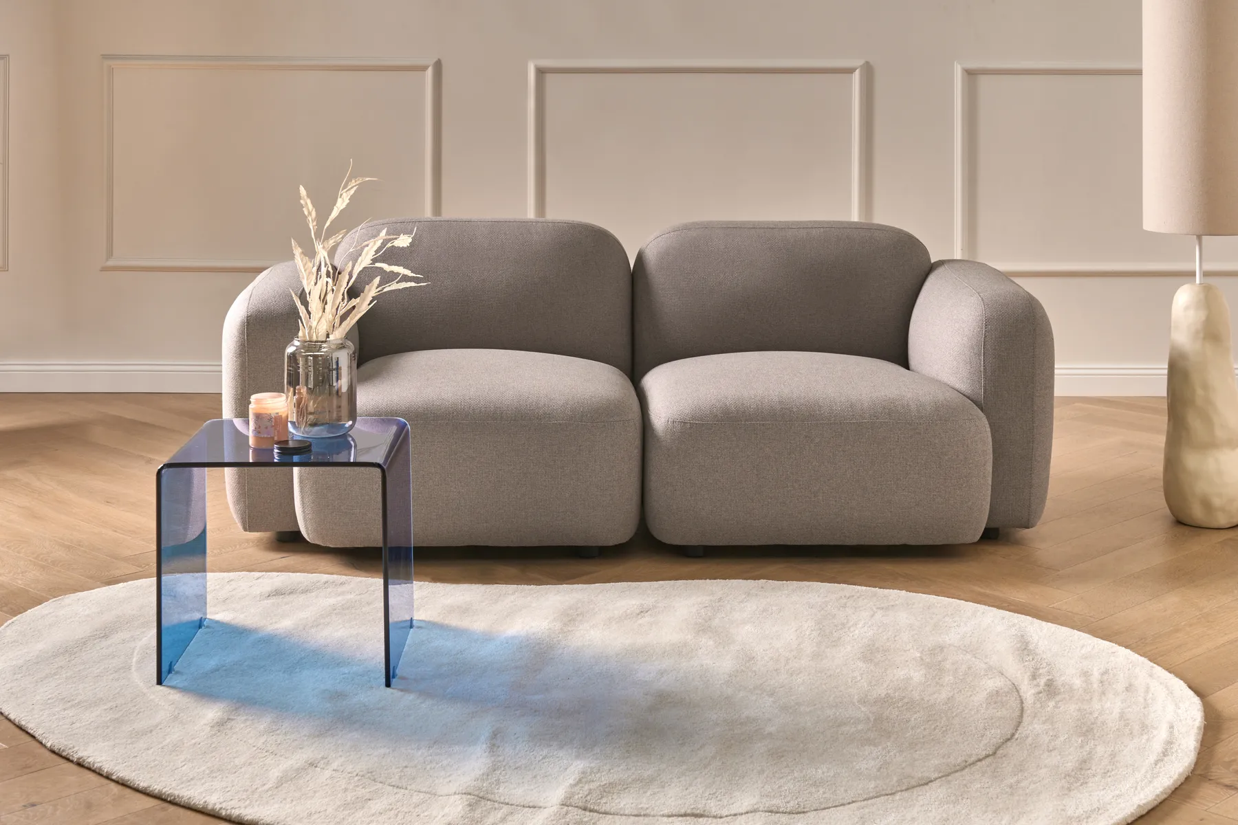 Sofa 3 Seater AFOSS Fabric Taupe_1012449